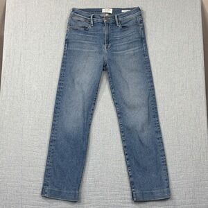 Frame Le High Straight Women's Size 28 Ankle Denim Blue Jeans Distressed